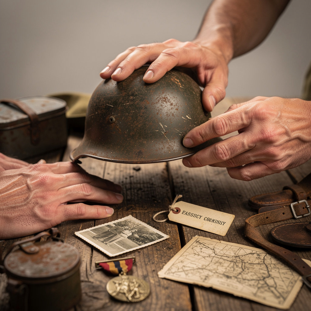 Warfinds metal detecting adventure participants discovering WW2 relics together in group expedition