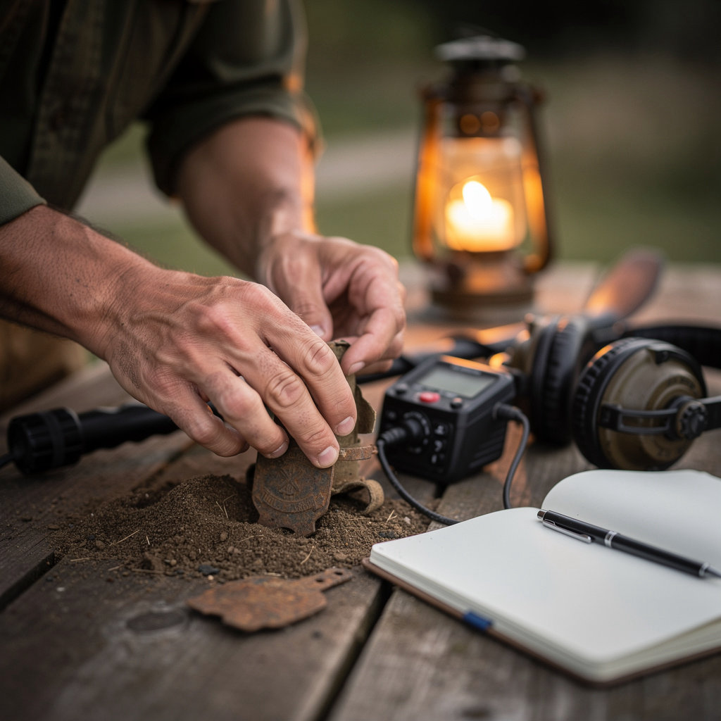 Warfinds metal detecting adventure group exploring European battlefield for WW2 relics